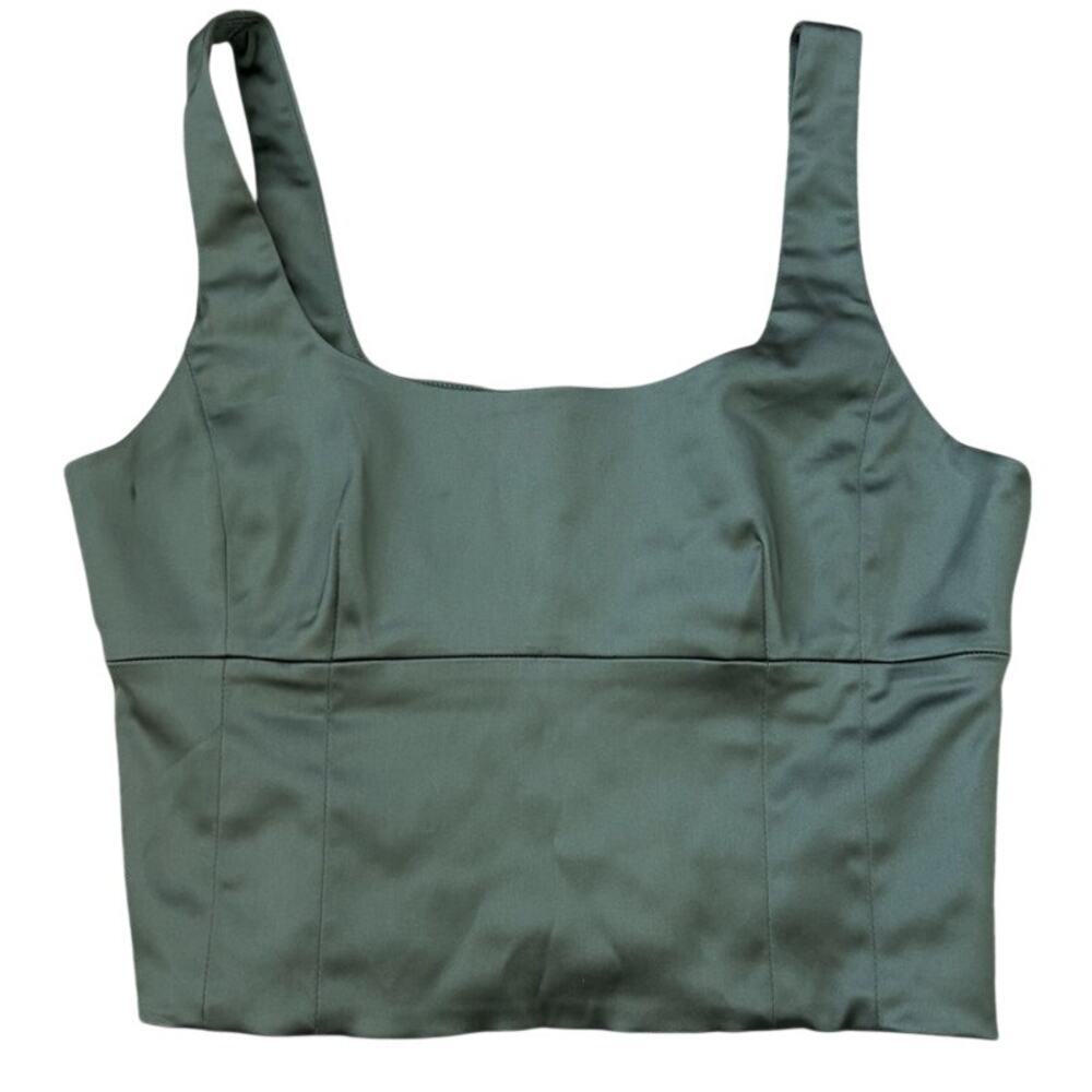 Wilfred Green Satin Bustier Tank Top Size Medium